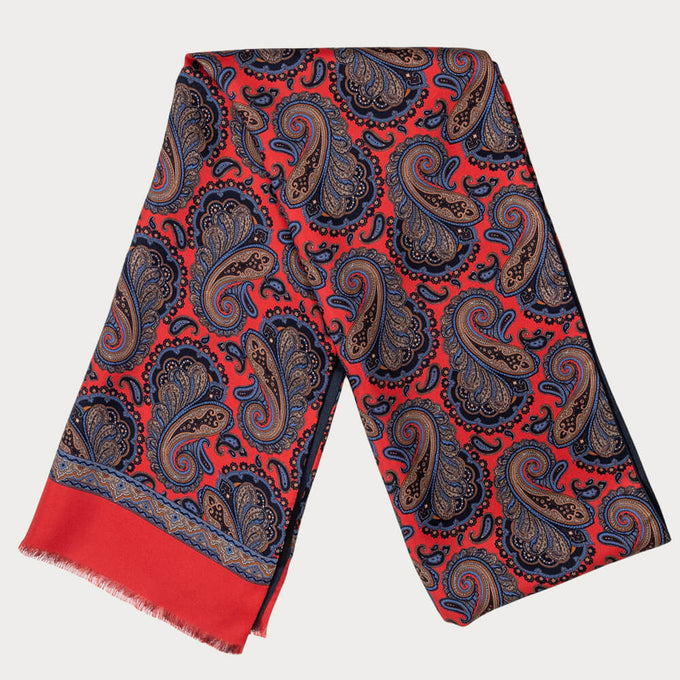 Lussari Italian Handmade Paisley Silk Scarf