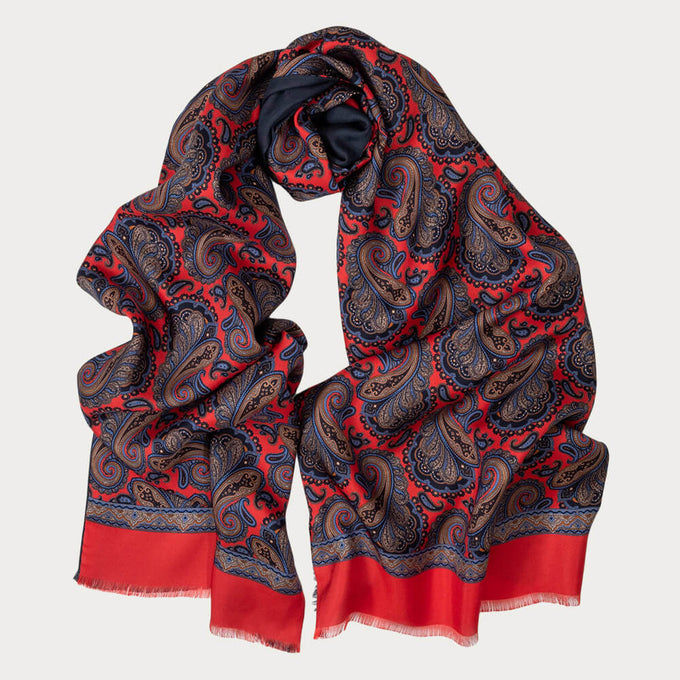 Lussari Italian Handmade Paisley Silk Scarf