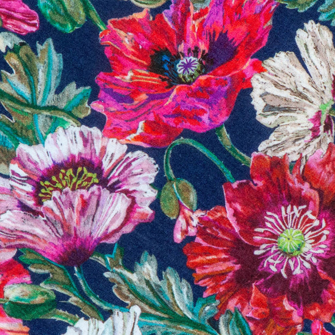 The Liberty Print Floral Quartet- Dancing Poppies Cashmere and Silk Wrap