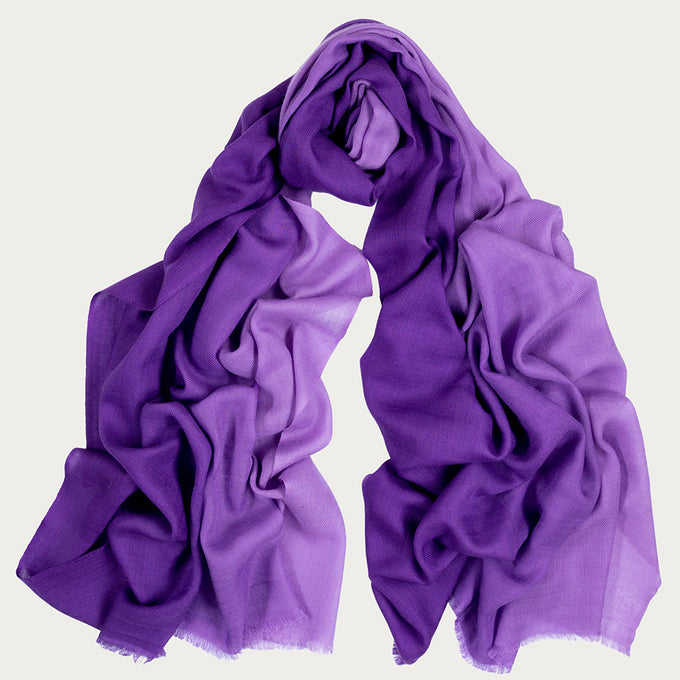 Regalia Purple Shaded Cashmere and Silk Wrap