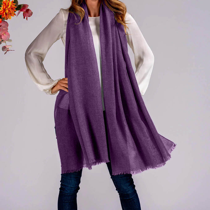 Regalia Purple Gossamer Cashmere Shawl