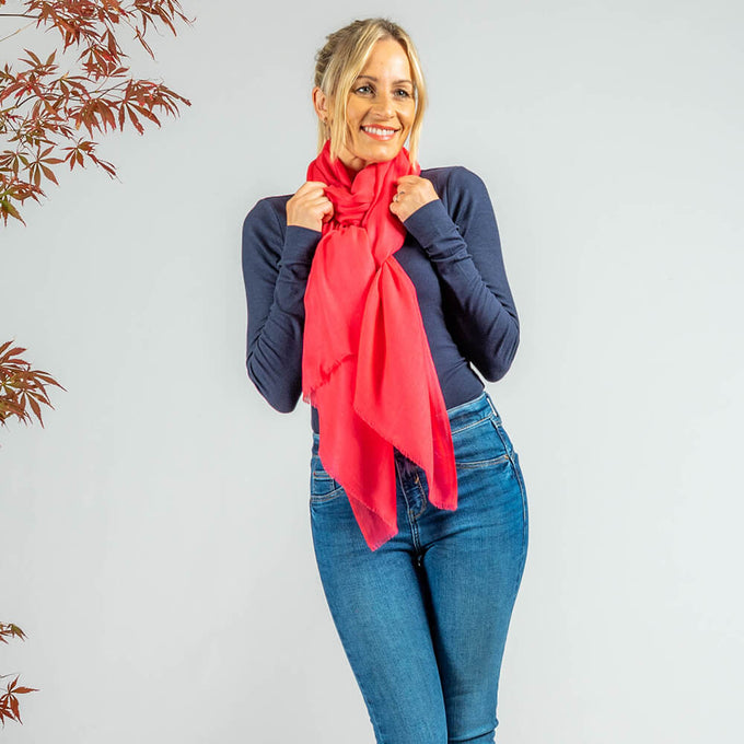 Radiant Rose Cashmere and Silk Wrap