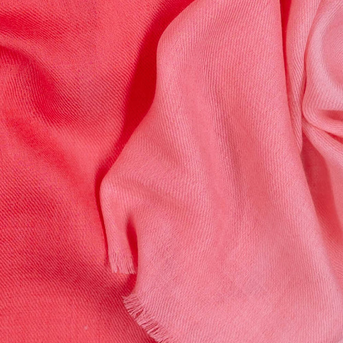 Sunset Coral Shaded Cashmere and Silk Wrap