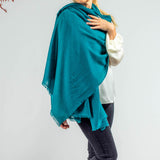 Tropical Teal Gossamer Cashmere Shawl