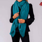 Tropical Teal Gossamer Cashmere Shawl