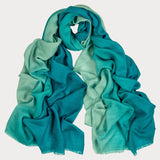 Teal Tango Shaded Cashmere and Silk Wrap