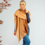 Hazelnut to Honey Shaded Cashmere and Silk Wrap