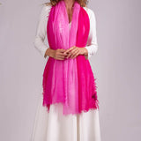 Pink Diaphanous Cashmere Spray Print Wrap