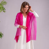 Pink Diaphanous Cashmere Spray Print Wrap