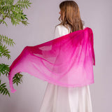 Pink Diaphanous Cashmere Spray Print Wrap