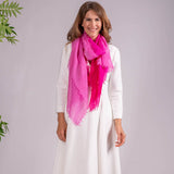 Pink Diaphanous Cashmere Spray Print Wrap