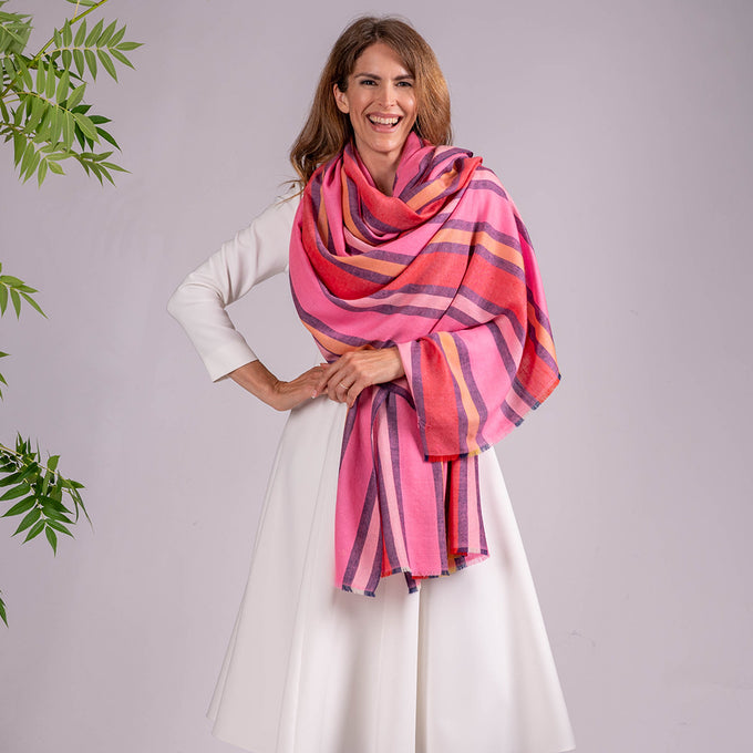 La Vie en Rose Pashmina Cashmere Shawl