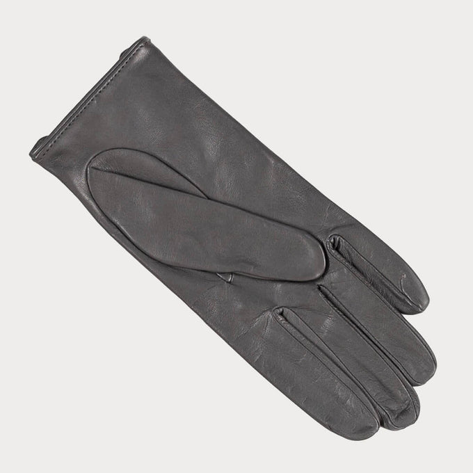 Ladies Pewter Grey Italian Leather Driving Gloves