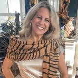 Caramel Zebra Print Cashmere and Silk Wrap