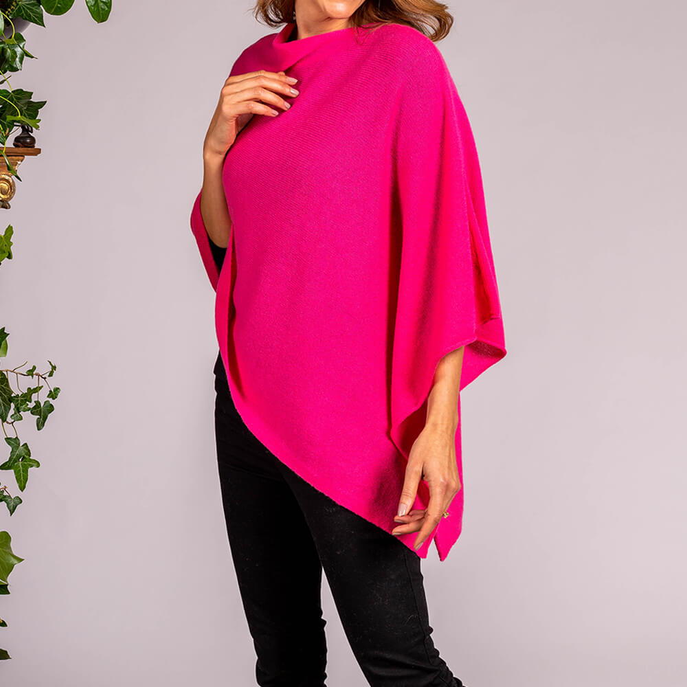 Cashmere poncho outlet pink