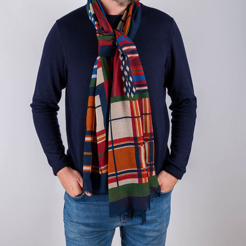 Mantus Geometric Italian Wool Scarf