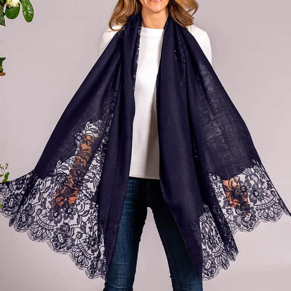 Black lace shawls hotsell