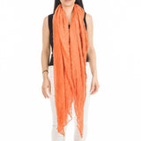 Tangerine Modal and Silk Crinkle Scarf