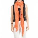 Tangerine Modal and Silk Crinkle Scarf