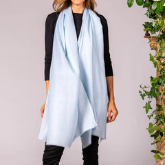 Pastel Blue Cashmere and Silk Wrap