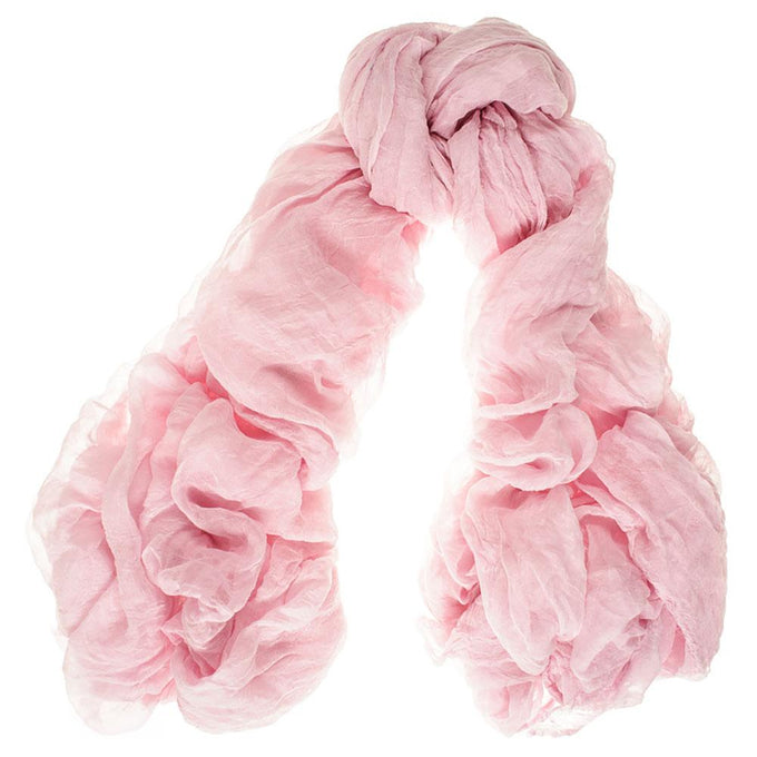 Baby Pink Modal and Silk Crinkle Scarf